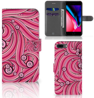 B2Ctelecom iPhone 7 Plus | 8 Plus Bookcase Hoesje Swirl Pink