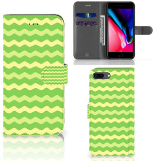 B2Ctelecom iPhone 7 Plus | 8 Plus Bookcase Hoesje Waves Green