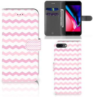 B2Ctelecom iPhone 7 Plus | 8 Plus Bookcase Hoesje Waves Roze