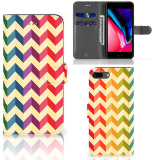 B2Ctelecom iPhone 7 Plus | 8 Plus Bookcase Hoesje Zigzag Color