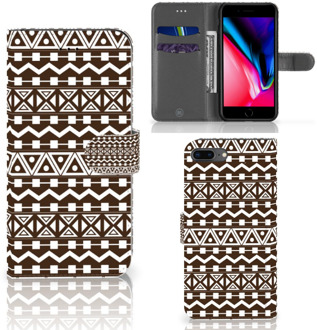 B2Ctelecom iPhone 7 Plus | 8 Plus Flipcase Hoesje Aztec Brown