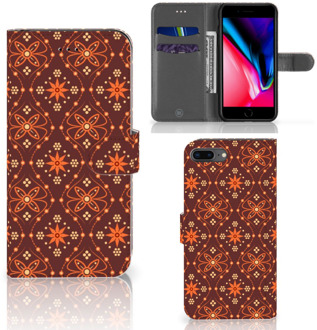 B2Ctelecom iPhone 7 Plus | 8 Plus Flipcase Hoesje Batik Brown