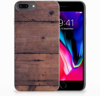 B2Ctelecom iPhone 7 Plus | 8 Plus Siliconen Back Cover Old Wood