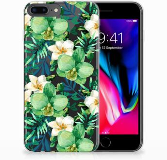 B2Ctelecom iPhone 7 Plus | 8 Plus Siliconen Back Cover Orchidee Groen