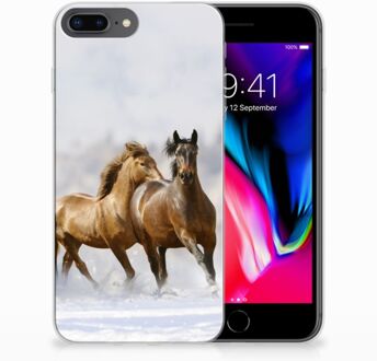 B2Ctelecom iPhone 7 Plus | 8 Plus Siliconen Back Cover Paarden