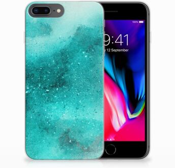 B2Ctelecom iPhone 7 Plus | 8 Plus Siliconen Back Cover Painting Blue