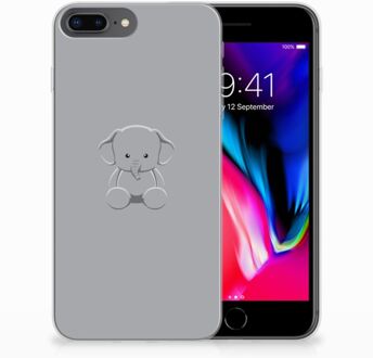 B2Ctelecom iPhone 7 Plus | 8 Plus Siliconen Backcover Hoesje Baby Olifant