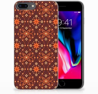 B2Ctelecom iPhone 7 Plus | 8 Plus Siliconen Backcover Hoesje Batik Brown