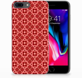 B2Ctelecom iPhone 7 Plus | 8 Plus Siliconen Backcover Hoesje Batik Red