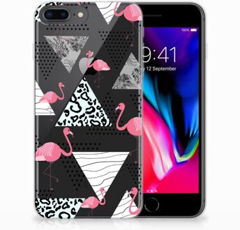 B2Ctelecom iPhone 7 Plus | 8 Plus Siliconen Bumper Hoesje Flamingo Triangle