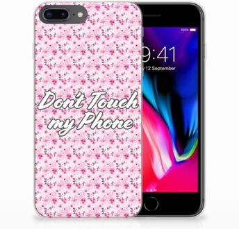 B2Ctelecom iPhone 7 Plus | 8 Plus Siliconen Bumper Hoesje Flowers Pink DTMP