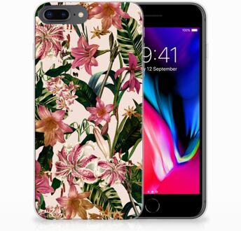 B2Ctelecom iPhone 7 Plus | 8 Plus Siliconen Bumper Hoesje Flowers