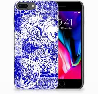 B2Ctelecom iPhone 7 Plus | 8 Plus TPU Backcover Hoesje Angel Skull Blue