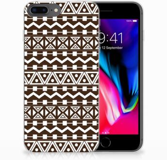 B2Ctelecom iPhone 7 Plus | 8 Plus TPU Backcover Hoesje Aztec Brown