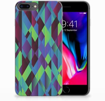 B2Ctelecom iPhone 7 Plus | 8 Plus TPU Hoesje Design Abstract Green Blue