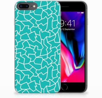 B2Ctelecom iPhone 7 Plus | 8 Plus TPU Hoesje Design Cracks Blue