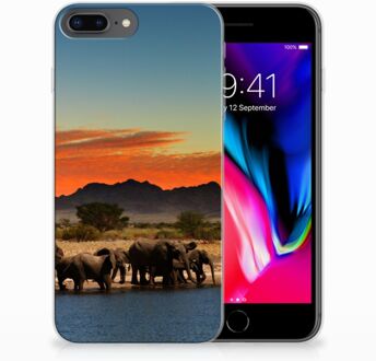 B2Ctelecom iPhone 7 Plus | 8 Plus TPU Hoesje Design Olifanten