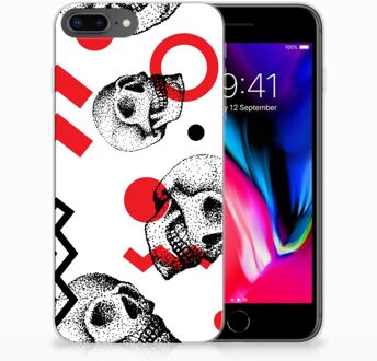 B2Ctelecom iPhone 7 Plus | 8 Plus TPU Hoesje Design Skull Red