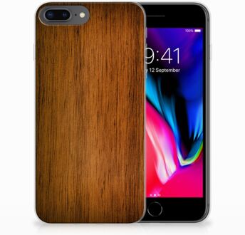 B2Ctelecom iPhone 7 Plus | 8 Plus TPU Hoesje Donker Hout