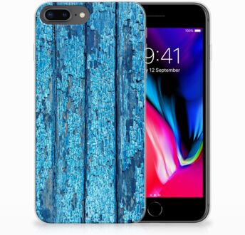 B2Ctelecom iPhone 7 Plus | 8 Plus TPU Hoesje Wood Blue