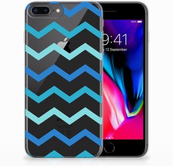 B2Ctelecom iPhone 7 Plus | 8 Plus TPU Hoesje Zigzag Blauw