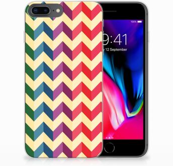 B2Ctelecom iPhone 7 Plus | 8 Plus TPU Hoesje Zigzag Color