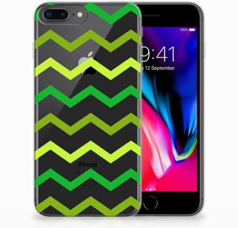 B2Ctelecom iPhone 7 Plus | 8 Plus TPU Hoesje Zigzag Groen