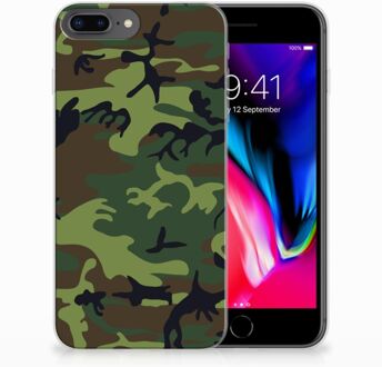 B2Ctelecom iPhone 7 Plus | 8 Plus TPU Siliconen Hoesje Design Army Dark