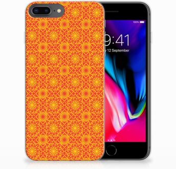 B2Ctelecom iPhone 7 Plus | 8 Plus TPU Siliconen Hoesje Design Batik Orange