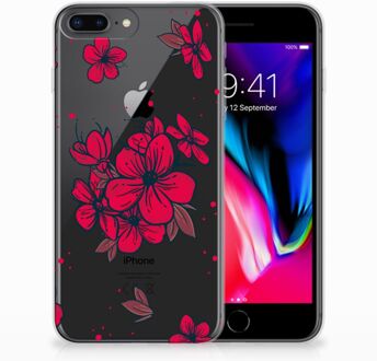 B2Ctelecom iPhone 7 Plus | 8 Plus TPU Siliconen Hoesje Design Blossom Red