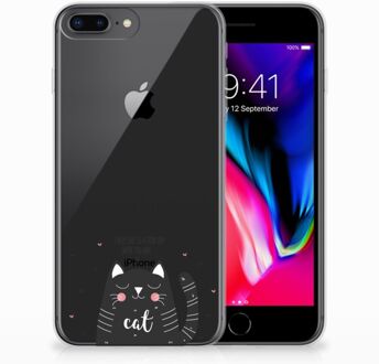 B2Ctelecom iPhone 7 Plus | 8 Plus TPU Siliconen Hoesje Design Cat Good Day