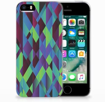 B2Ctelecom iPhone SE | 5S TPU Hoesje Design Abstract Green Blue