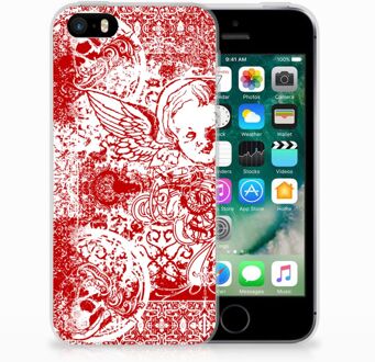 B2Ctelecom iPhone SE | 5S TPU Hoesje Design Angel Skull Red