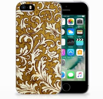 B2Ctelecom iPhone SE | 5S TPU Hoesje Design Barok Goud