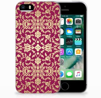 B2Ctelecom iPhone SE | 5S TPU Hoesje Design Barok Pink