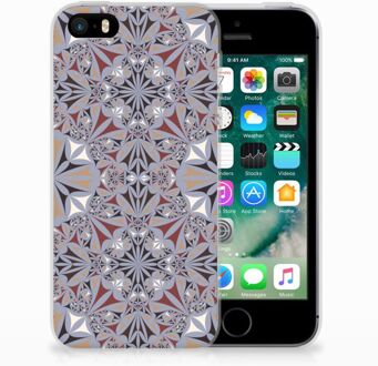 B2Ctelecom iPhone SE | 5S TPU Hoesje Design Flower Tiles