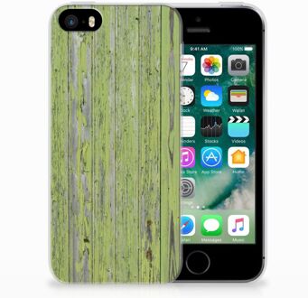 B2Ctelecom iPhone SE | 5S TPU Hoesje Design Green Wood