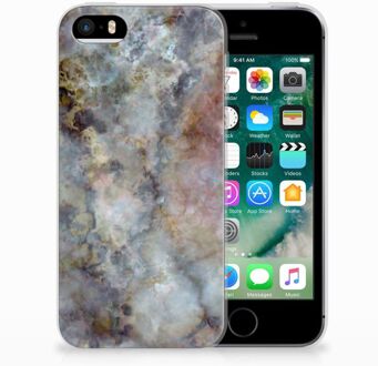 B2Ctelecom iPhone SE | 5S TPU Hoesje Design Marmer Grijs