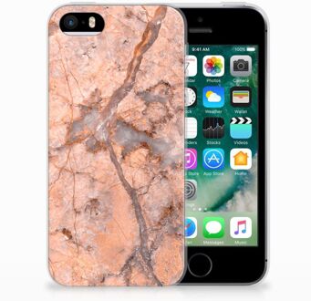 B2Ctelecom iPhone SE | 5S TPU Hoesje Design Marmer Oranje