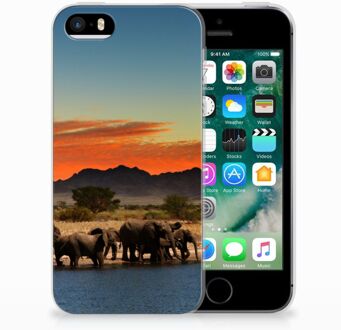 B2Ctelecom iPhone SE | 5S TPU Hoesje Design Olifanten