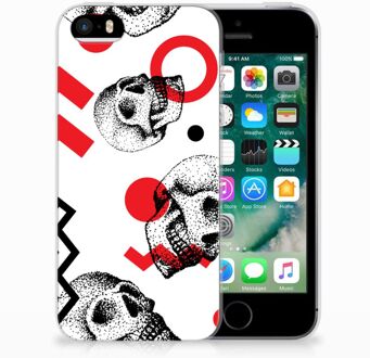 B2Ctelecom iPhone SE | 5S TPU Hoesje Design Skull Red