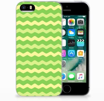 B2Ctelecom iPhone SE | 5S TPU Hoesje Design Waves Green