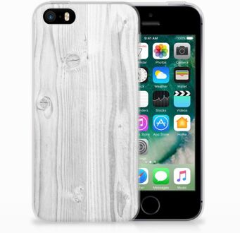 B2Ctelecom iPhone SE | 5S TPU Hoesje Design White Wood