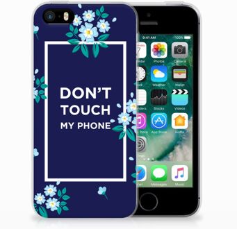 B2Ctelecom iPhone SE | 5S TPU Hoesje Flowers Blue DTMP