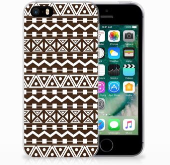 B2Ctelecom iPhone SE | 5S Uniek TPU Hoesje Aztec Brown