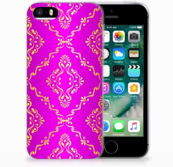 B2Ctelecom iPhone SE | 5S Uniek TPU Hoesje Barok Roze