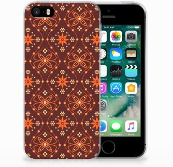 B2Ctelecom iPhone SE | 5S Uniek TPU Hoesje Batik Brown