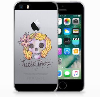 B2Ctelecom iPhone SE | 5S Uniek TPU Hoesje Boho Skull