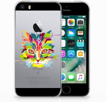 B2Ctelecom iPhone SE | 5S Uniek TPU Hoesje Cat Color