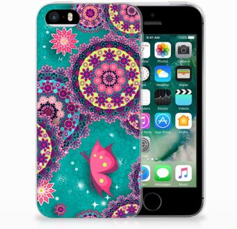 B2Ctelecom iPhone SE | 5S Uniek TPU Hoesje Cirkels en Vlinders